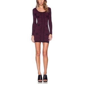 💜❤️ Maroon long sleeve bodycon Free People dress